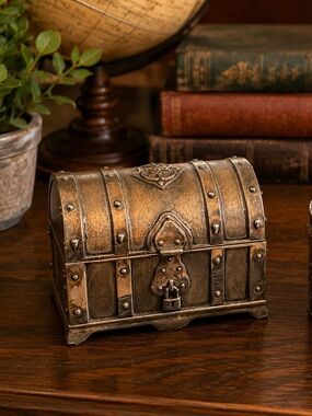 Ornate Metal Trinket Boxes - Antique-Style Pewter Finish